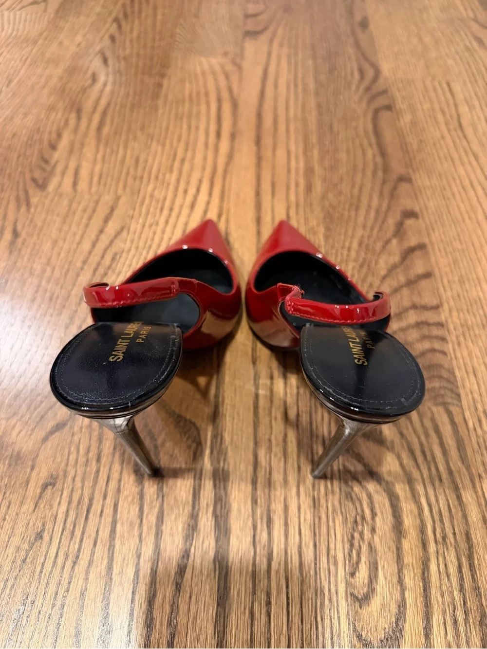 Saint Laurent Red Patent Pointed Slingback Pumps YSL - Picture 5 of 16